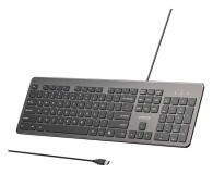 Unitek SlimTap Lekka klawiatura przewodowa szara - 1540409 - zdjęcie 2